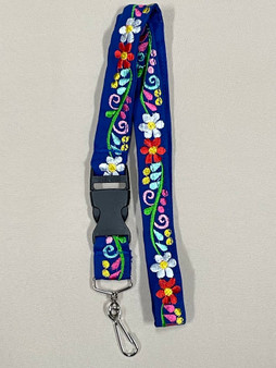 Dark Blue Embroidered  Lanyard