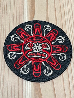Tonatiuh Aztec Sun Red & Gold Patch