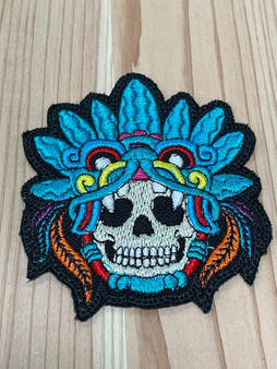 Quetzalcoatl Aztec Blue Mask Patch
