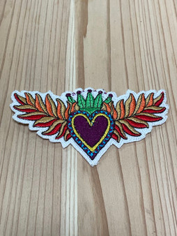 Purple  Heart With Feather Wings