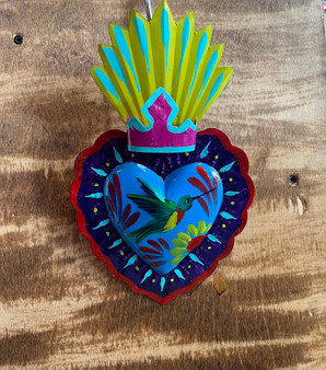 Metal Purple Heart Hummingbird