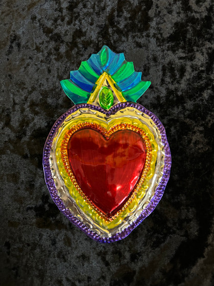 Tin Colorful Hanging Heart