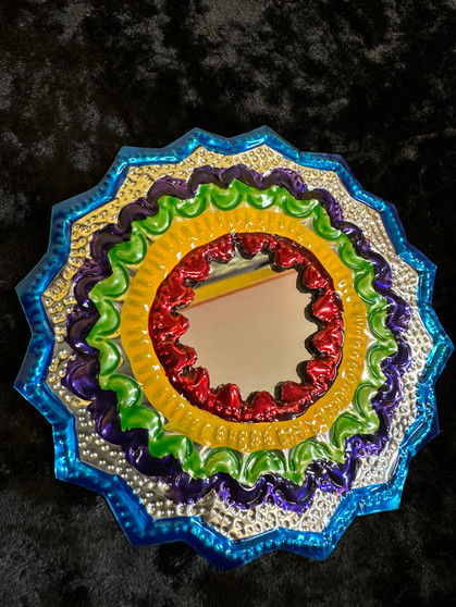 Colorful Round Metal Mirror
