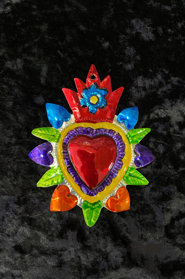 Tin Multicolor Hanging Heart