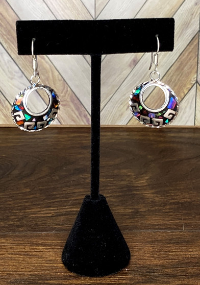 Circle Multicolor Earrings Platinum Plated Brass