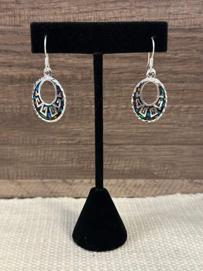 Oval Multicolor Earrings Silver Plated