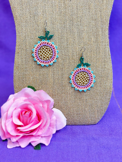 Drop Flower Beaded Chaquira Earring