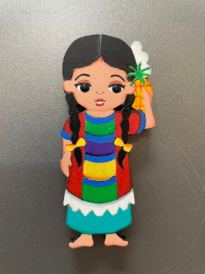 Oaxaqueña  Wood Magnet Traje Tipico