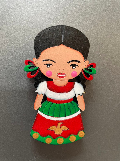 Chinita Poblana Wood Magnet Tipico