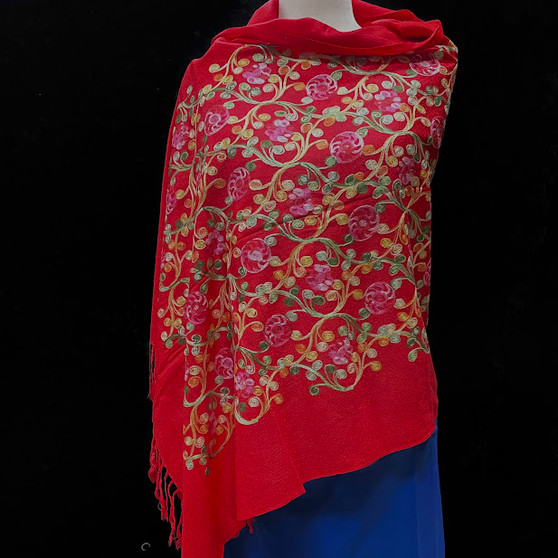Rebozo Floral Red