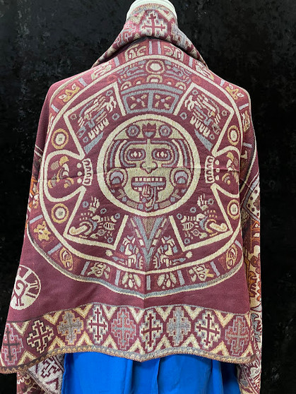 Rebozo Calendar Azteca Burgundy