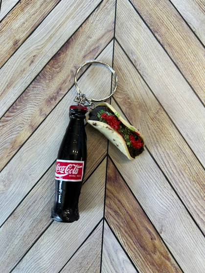 Coke and Taco Keychain