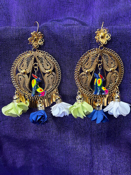 FIligree Earrings Blue  Alebrije