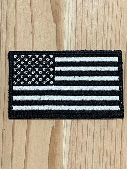 Black and White USA Flag Patch
