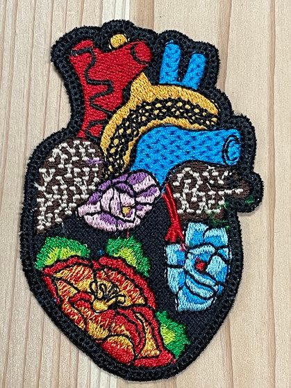 Tehuana Embroidery Heart Patch