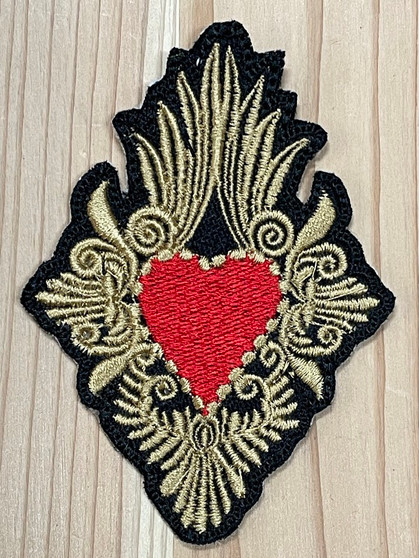 Black and Gold Sacred Heart Patch