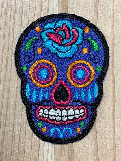 Blue Sugar Skull Patch