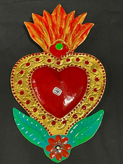 Metal Sacred Heart Red/Gold