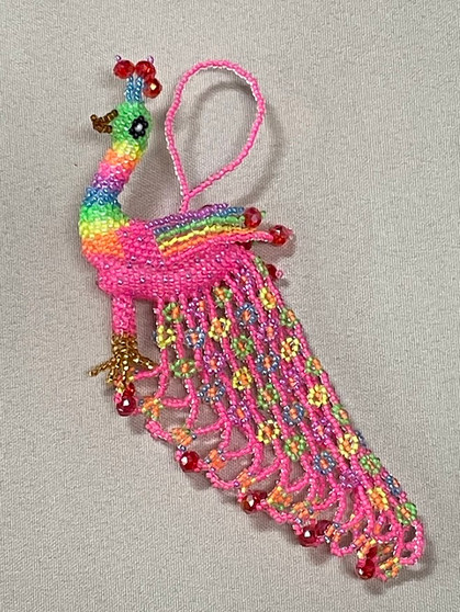 Peacock Keychain Pink