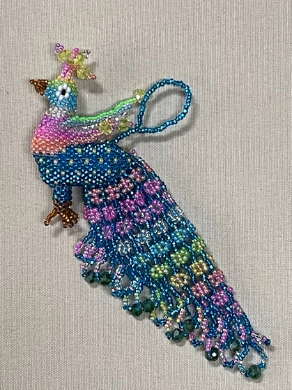 Peacock Keychain Blue