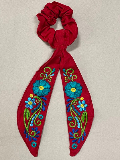 Scrunchie With Bows Red