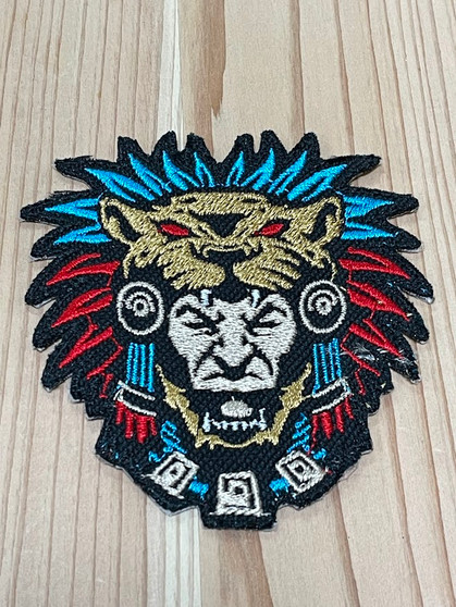 Aztec Warrior Jaguar Red/Blue Patch