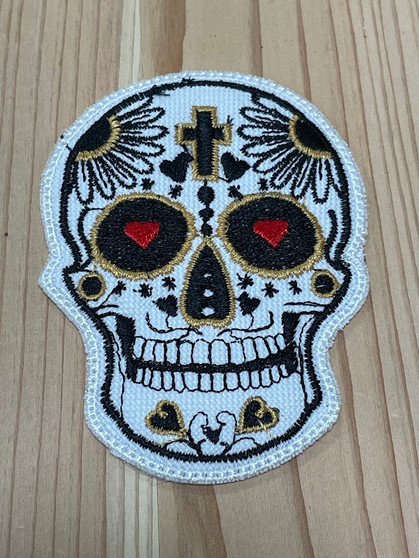 Sugar Skull Black and Gold Patch
