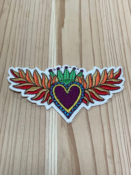 Purple  Heart With Feather Wings