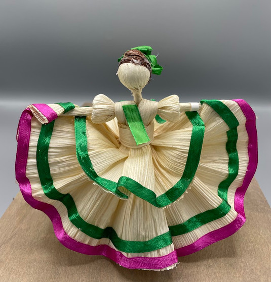 Copy of Corn Husk Doll Green/Pink