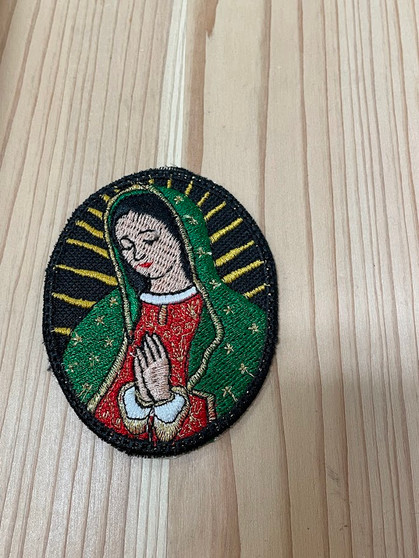 La Virgen Round Patch Black
