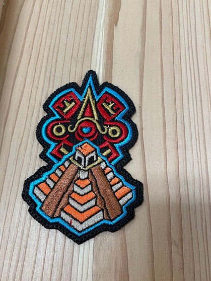 Nahui Ollin Aztec Patch