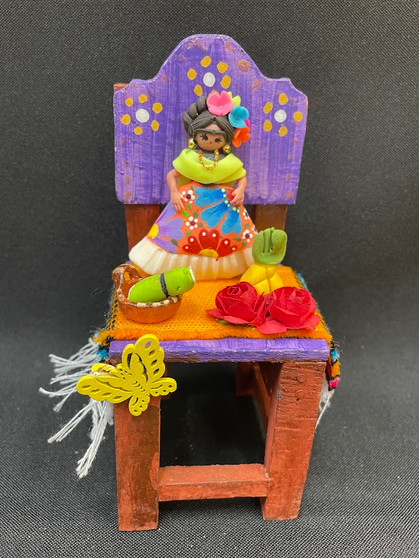 Day Of The Dead Decorated Purple Chair Frida
