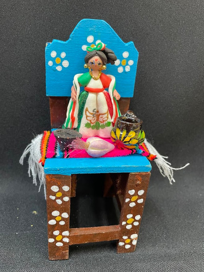 Day Of The Dead Decorated Blue Chair