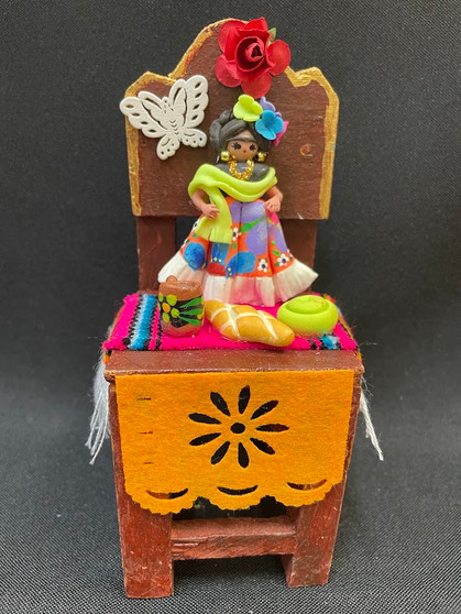 Day Of The Dead Decorated Brown Chair Frida