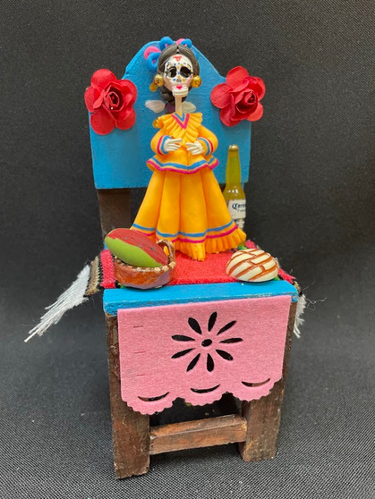 Day Of The Dead Decorated Blue/Brown Chair