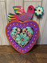 Metal Heart with Pink Bird