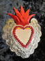 Red Heart Metal Mirror