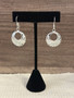 White Round Earrings Silver Plated