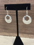 White Round Earrings Silver Plated