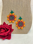 Beaded Sunflower Chaquira Earrings