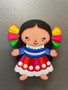 Muñeca Otomi Wood Magnet Traje Tipico