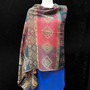 Rebozo Greca Dark Green/Pink