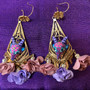 FIligree Earrings Purple Deer  Alebrije