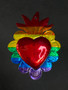 Metal Sacred Heart Rainbow