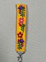 Yellow Embroidered Wrist Pink/Red/Purple Flower Lanyard