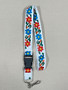 White Embroidered Red/Blue flower Lanyard