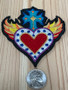 Heart With Blue Cross Wings Patch