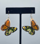 Copper Monarch Butterfly/Floral Green Earrings