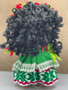 Girl Rag Doll Green With Curly Hair