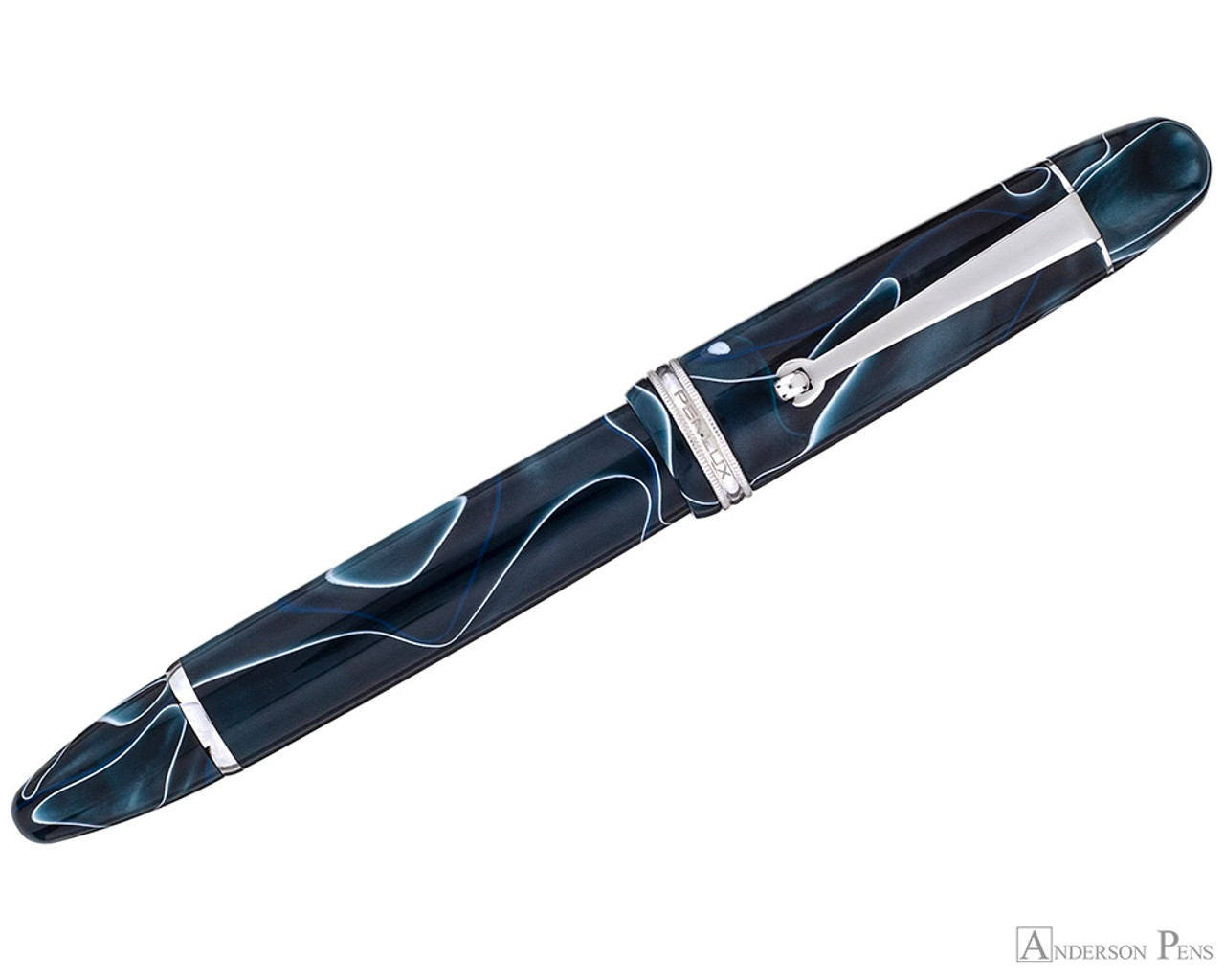 Penlux Masterpiece Grande Fountain Pen - Blue Swirl